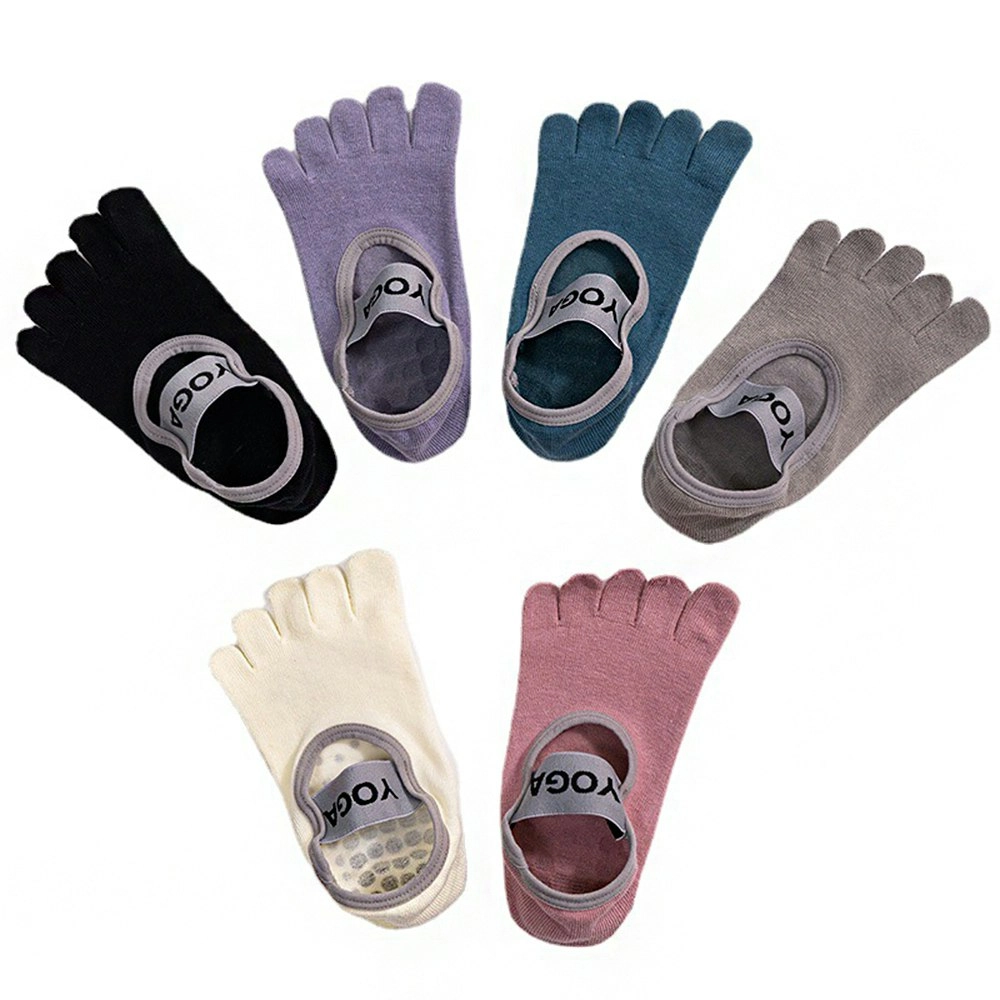 6 Pairs Yoga Socks Ladies Five Finger Anti-Slip Breathable Pilates Socks