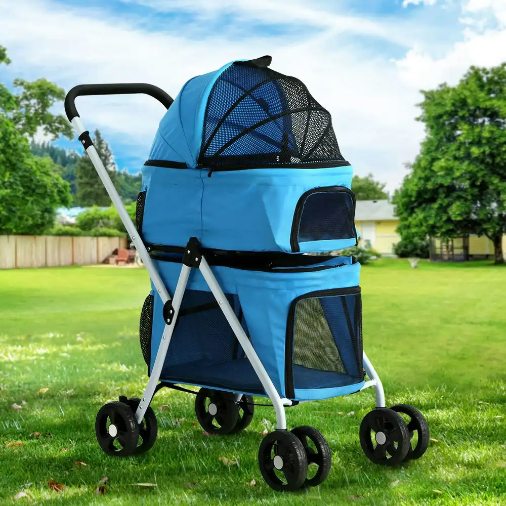 i.Pet Pet Stroller Dog Pram Large Cat Carrier Travel Pushchair Foldable 4 Wheels