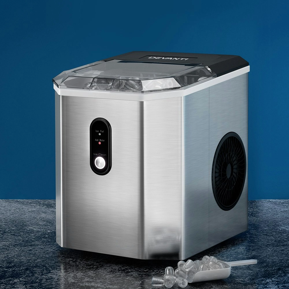 Devanti Ice Maker Machine 12kg Silver