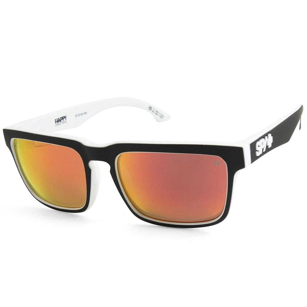 Spy Helm Whitewall/Shiny Black on White/Red Spectra Mirror Men's Sunglasses