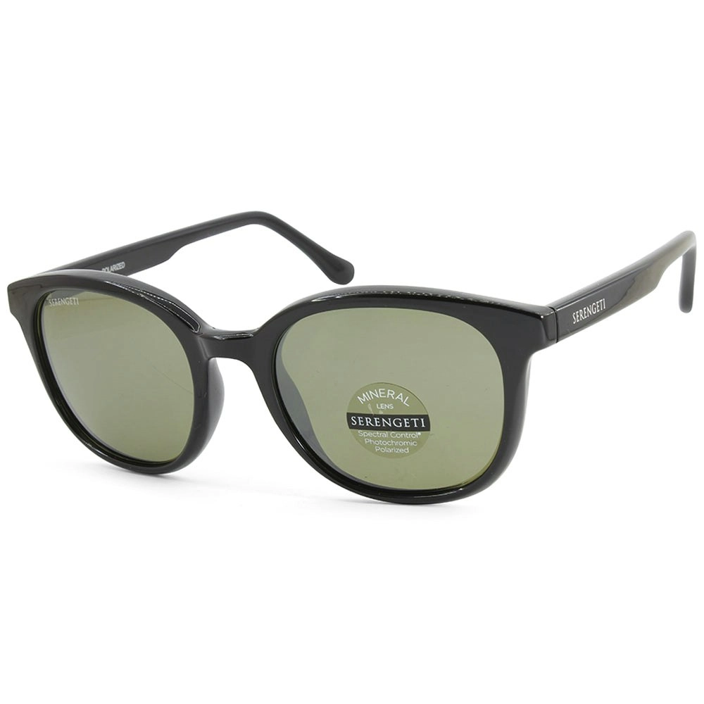 Serengeti Mara Shiny Black/Green 555nm Polarised Women's Sunglasses 8987