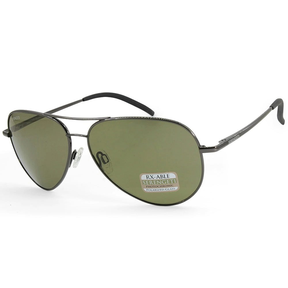 Serengeti Carrara Shiny Gunmetal/Green 555nm Polarised Men's Sunglasses 8294