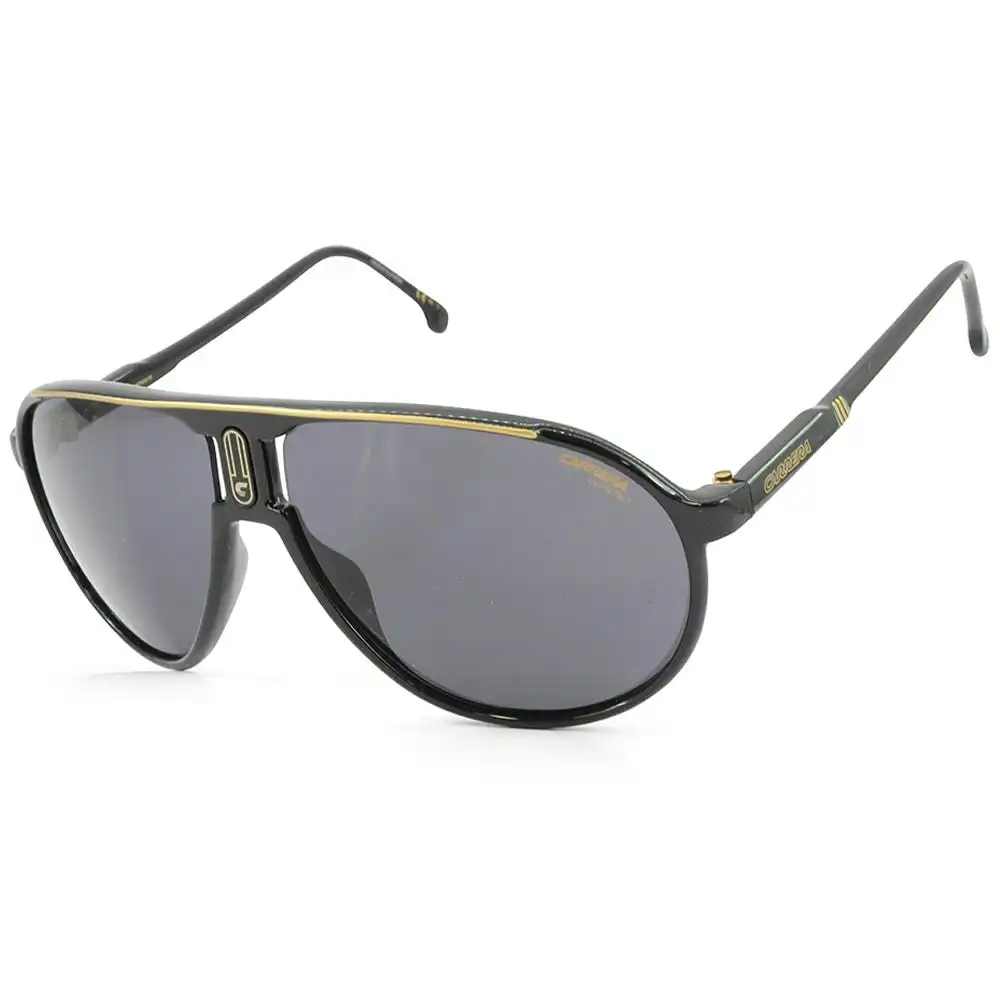 Carrera Champion 65 Shiny Black/Grey Unisex Pilot Sunglasses 807-IR