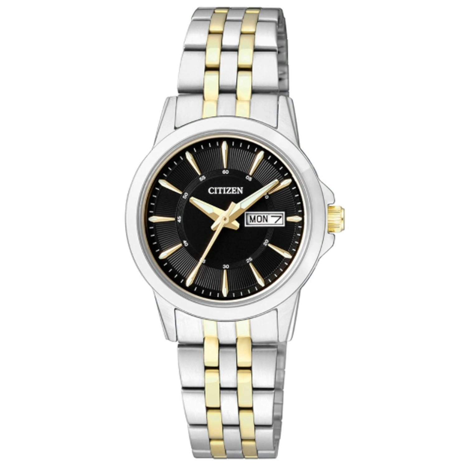 Citizen EQ0608-55E Silver Tone/Black Dial Women's 50m Quartz Analog Dress Watch