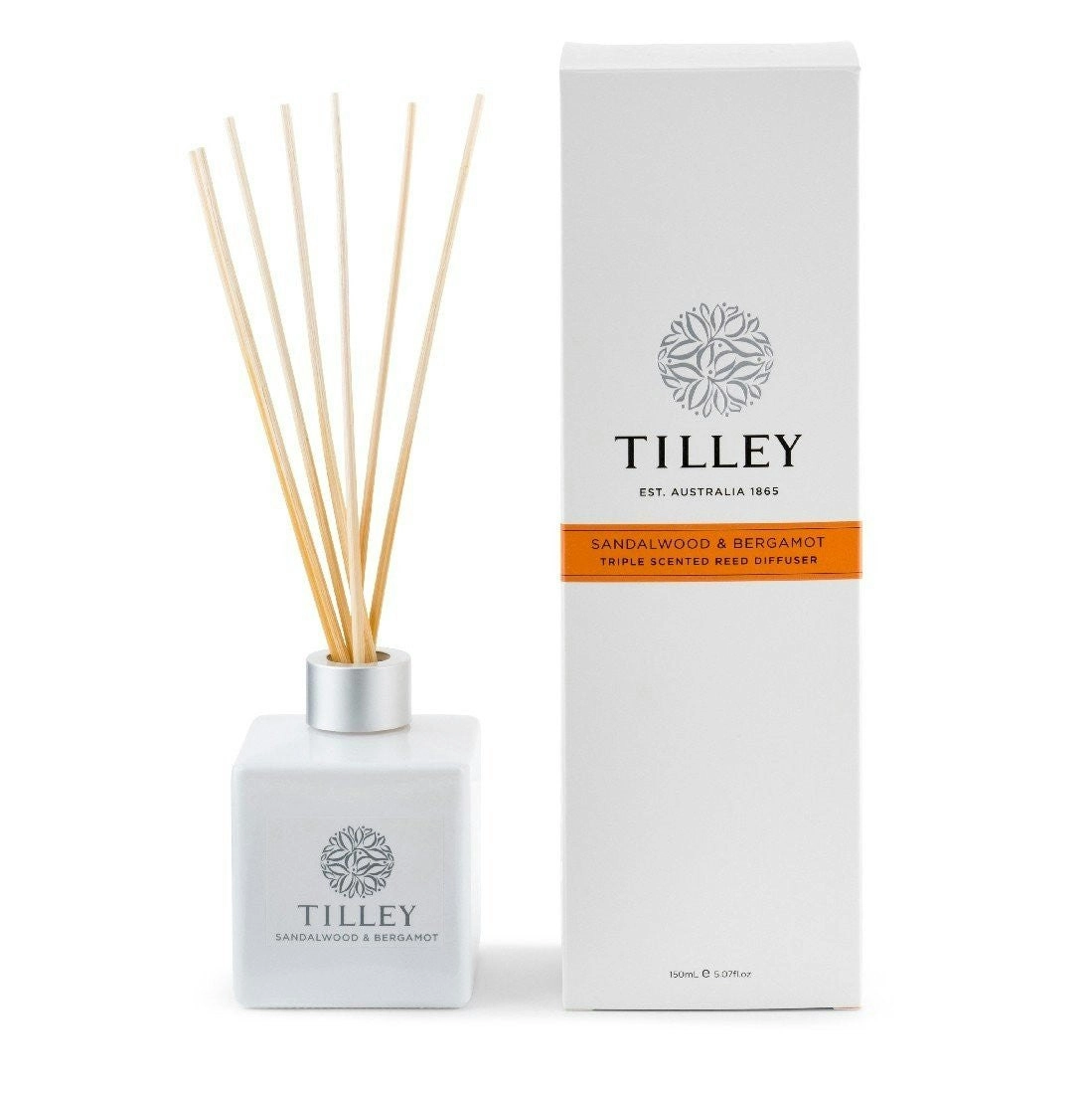 Tilley Classic White - Reed Diffuser 150ml - Sandalwood & Bergamot