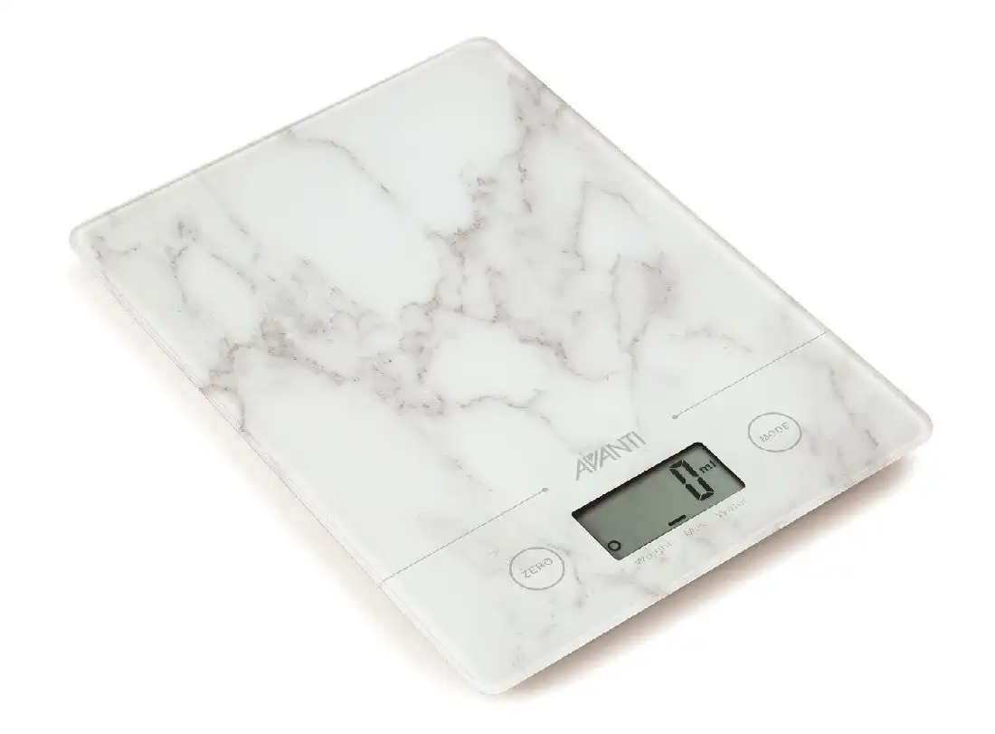 Avanti Compact Kitchen Scale - White Marble