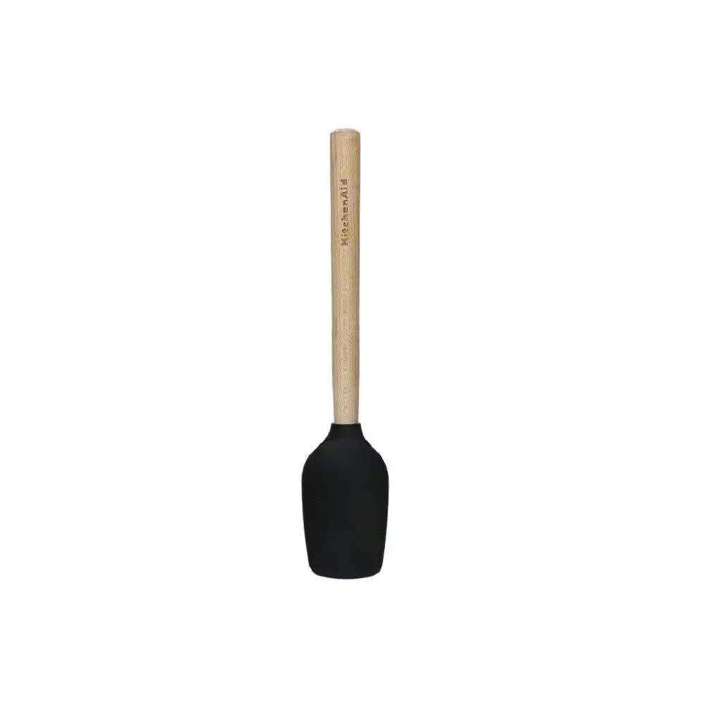 KitchenAid Maple Handle Silicone Mini Spoon Spatula