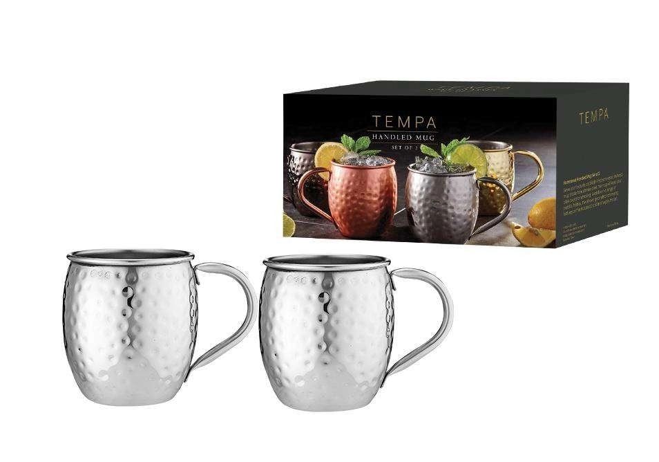 Tempa Spencer Hammered Silver Handled 2pk Mug