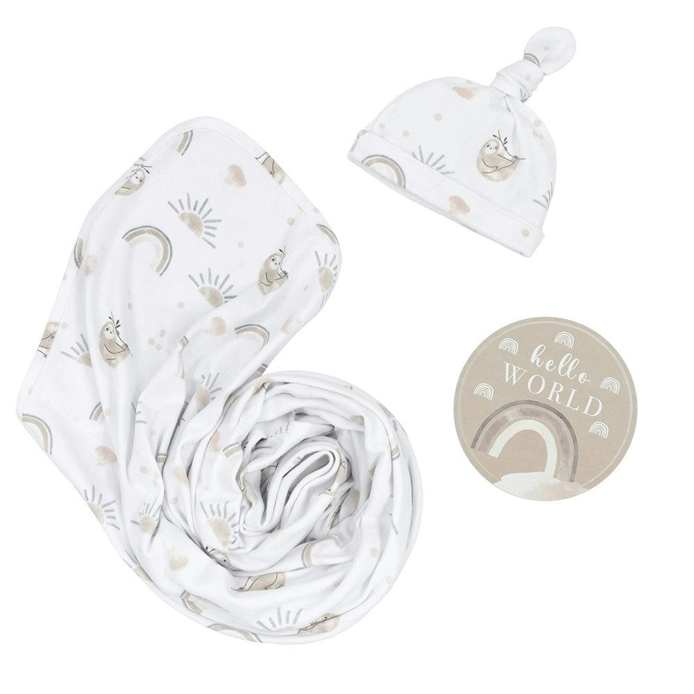 Newborn Hello World Gift Set Happy Sloth