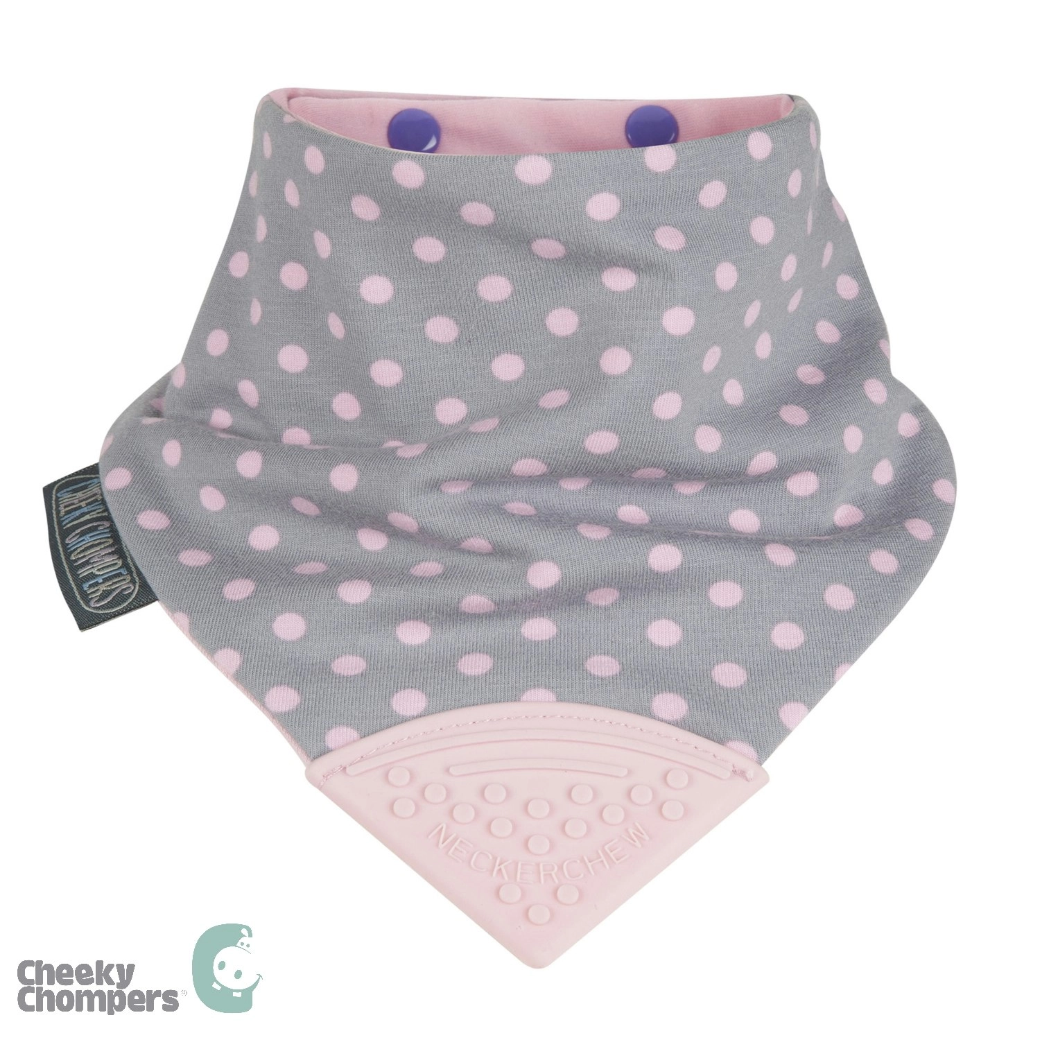 Cheeky Chompers Neckerchew Polkadot Pink