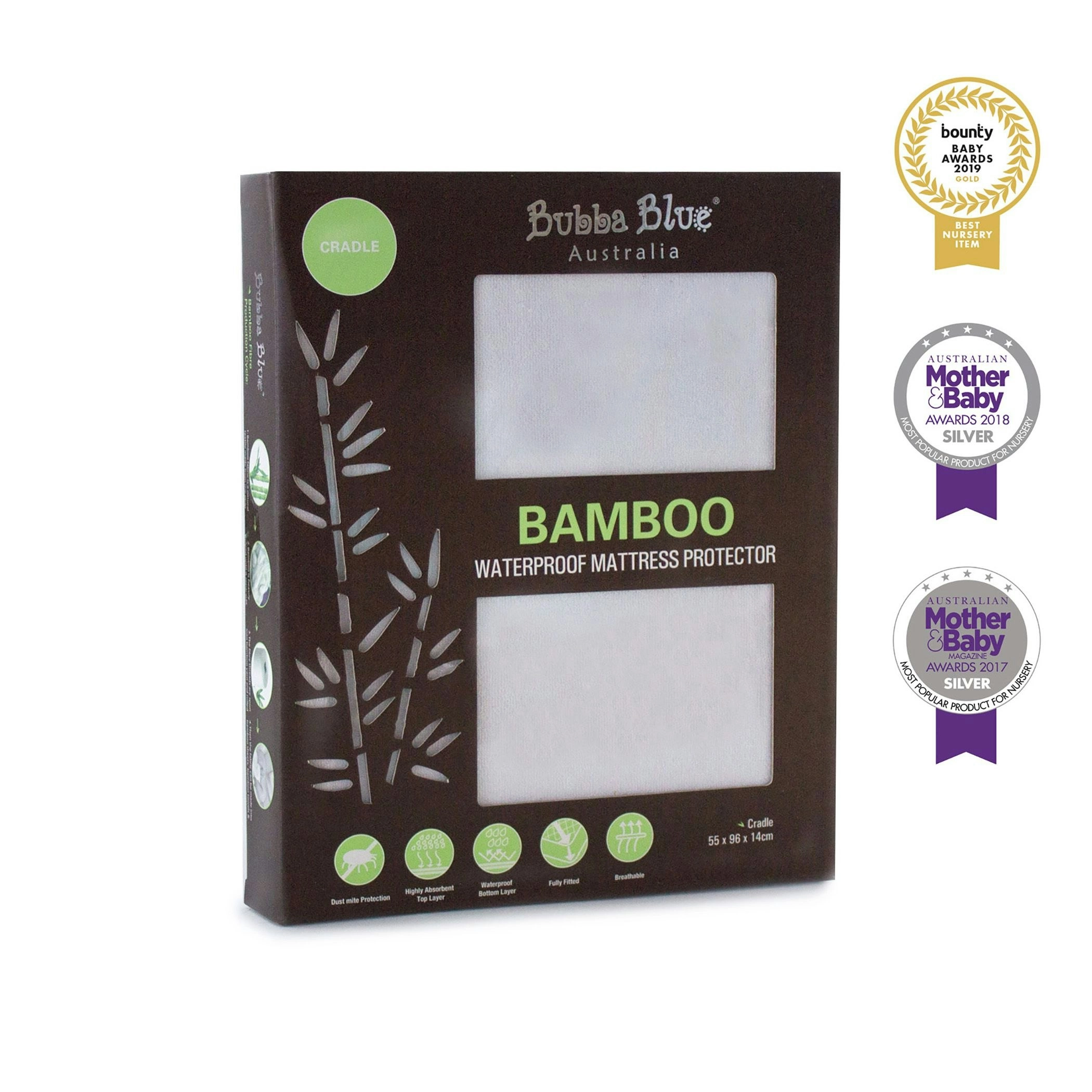 Bubba Blue Bamboo Mattress Protector Cradle