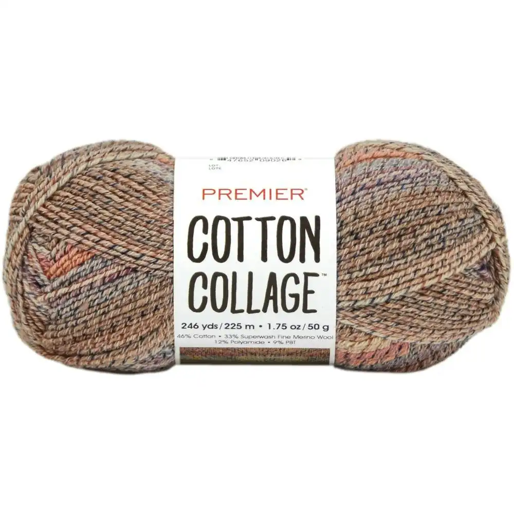 Premier Cotton Collage Crochet & Knitting Yarn, 50g Cotton Blended Yarn