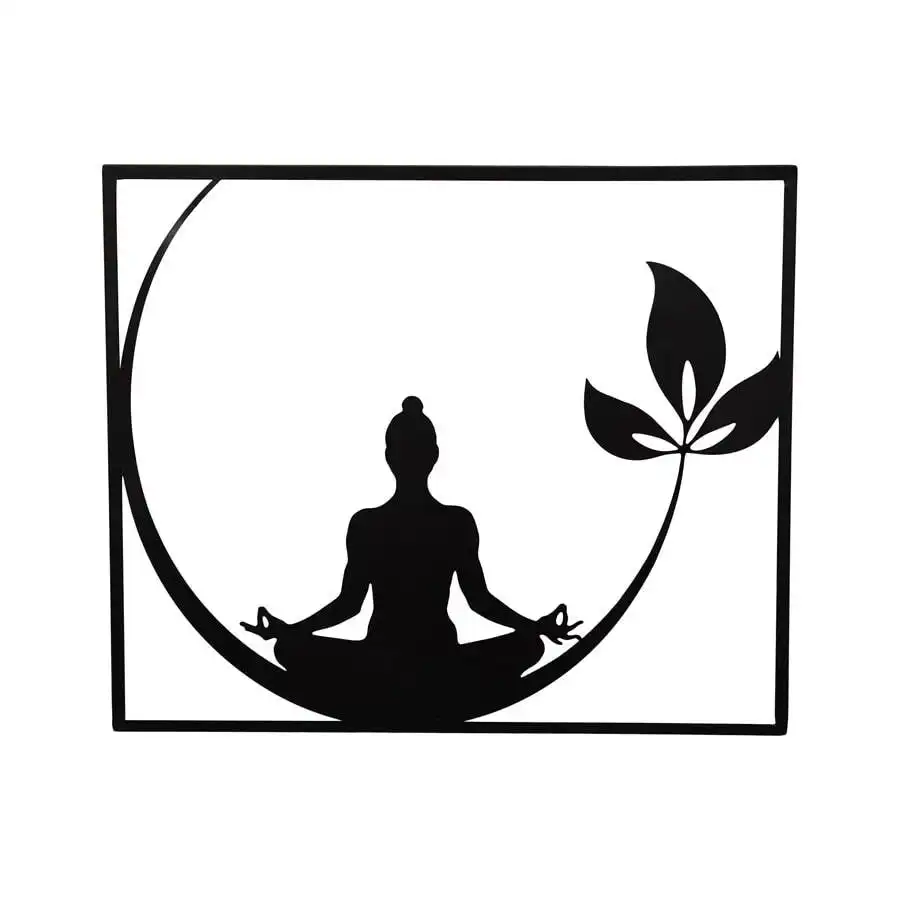 Meditating Buddha Fleur Metal Wall Art