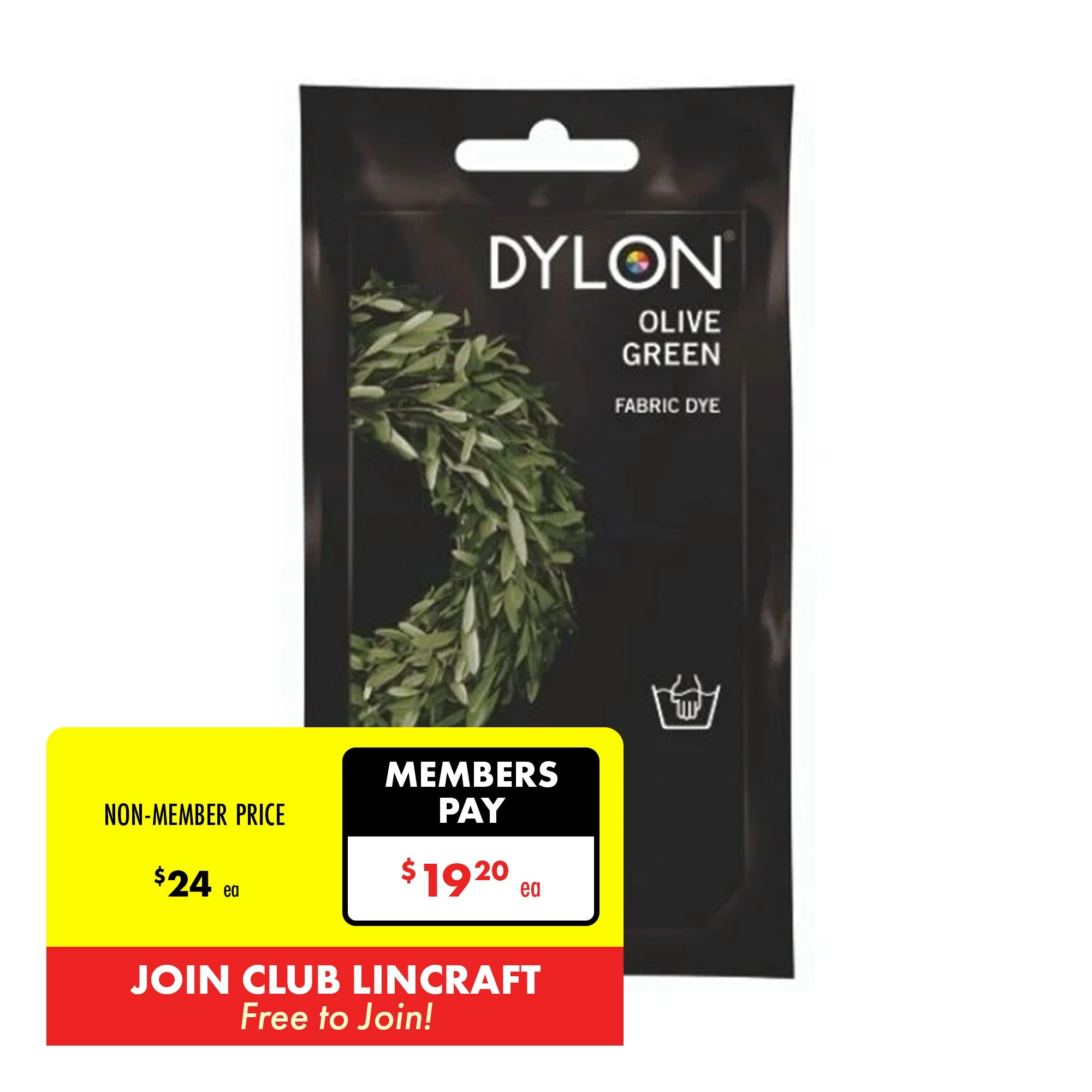 Dylon Hand Fabric Dye, Olive Green- 50g