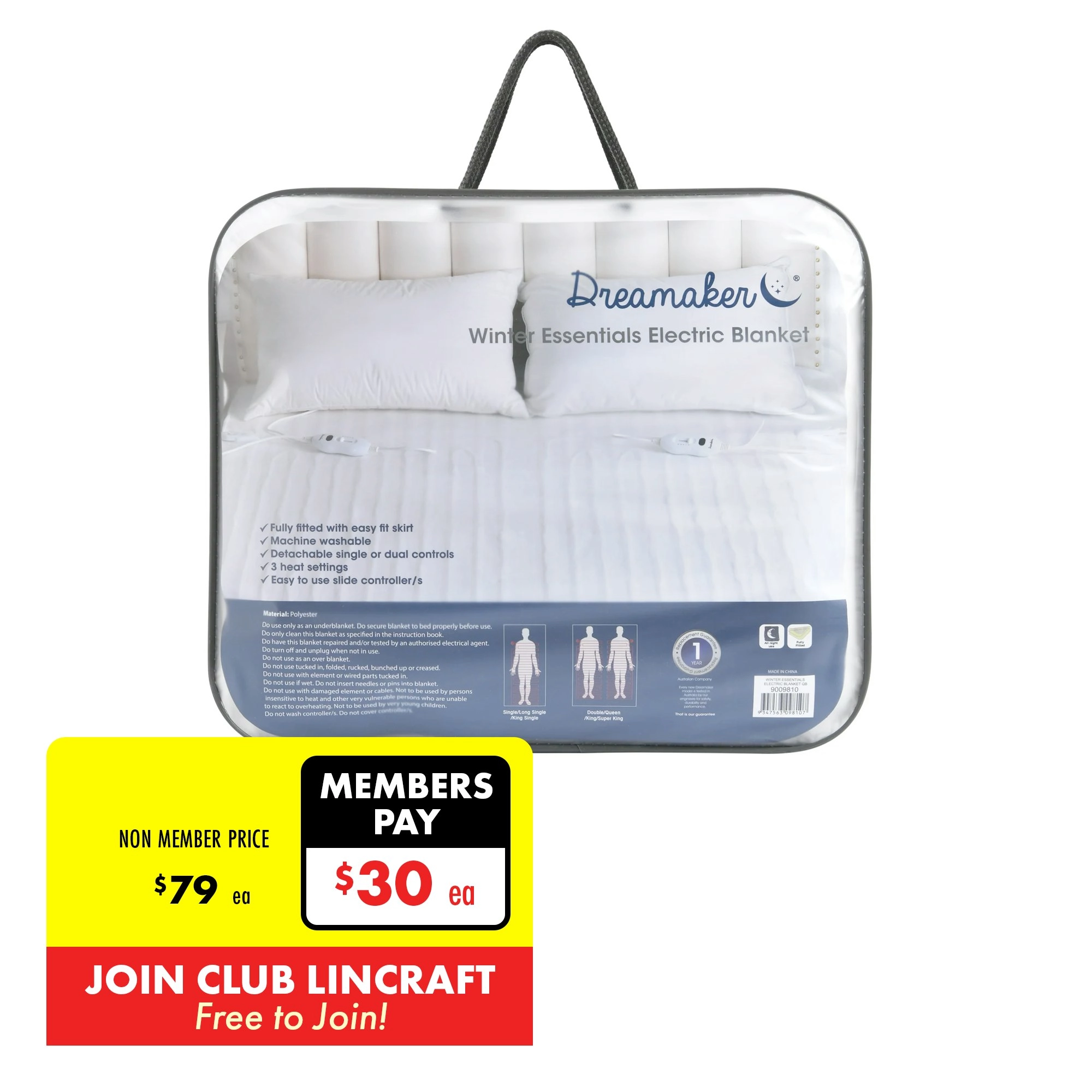 Dreamaker Winter Essentials Electric Blanket