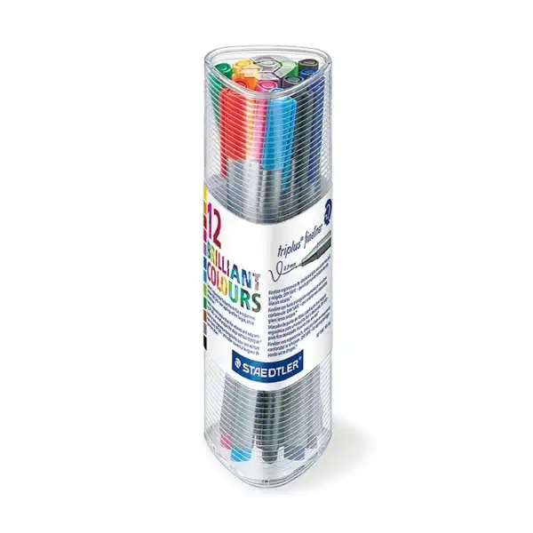 Staedtler Triplus Fineliner Tub of 12- Assorted Colours