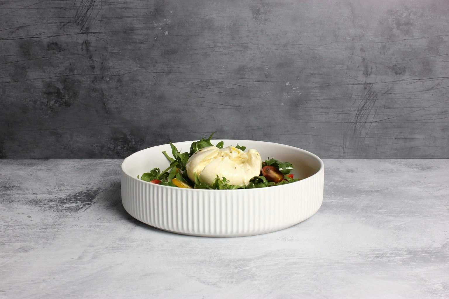 Gabel & Teller Matte White Salad Bowl - 26 x 6cm