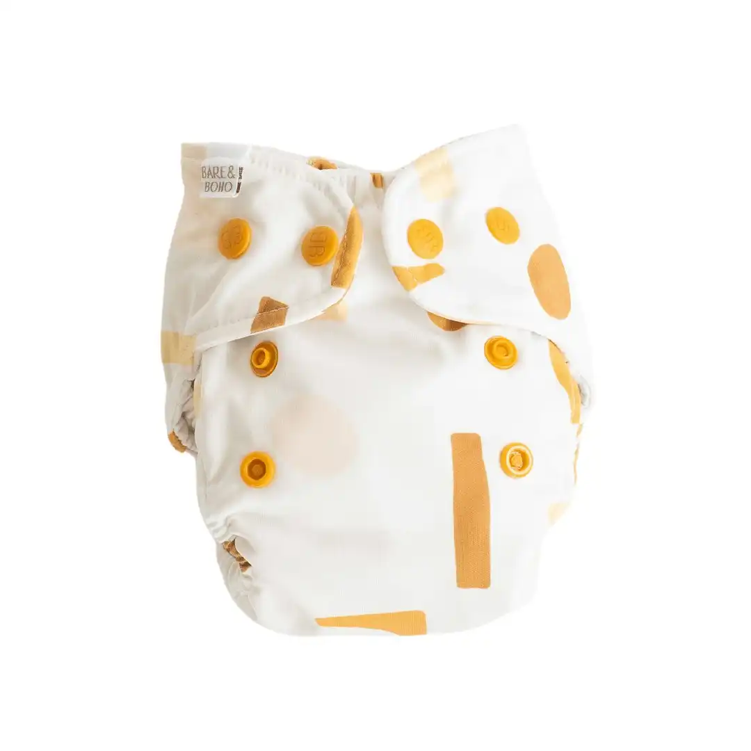 Bare and Boho Reusable Soft Cover Nappy 2.0 Newborn 1-5kg Fresh Apricot 1 Pack