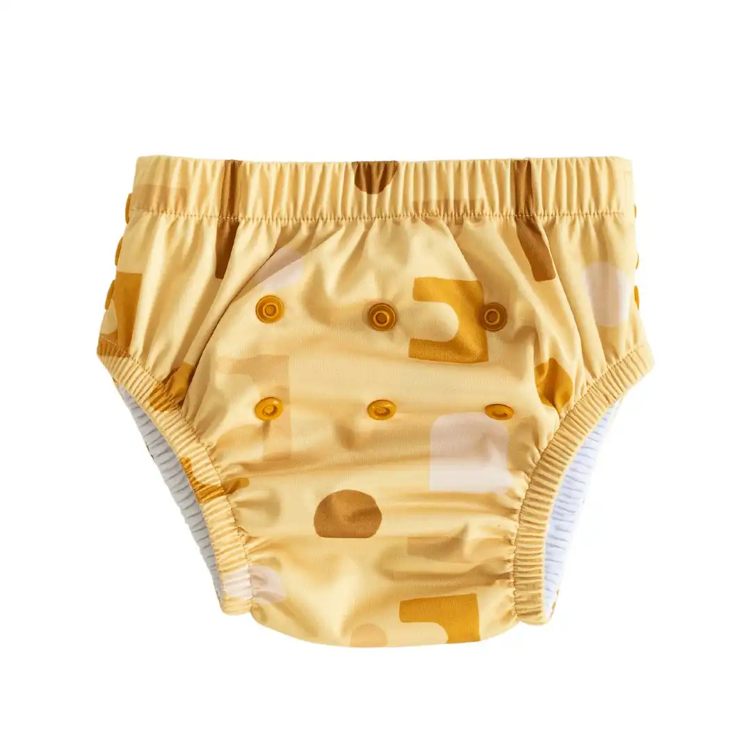 Bare and Boho Reusable Swim Nappy Junior 15kg+ Apricot Shapes 1 Pack