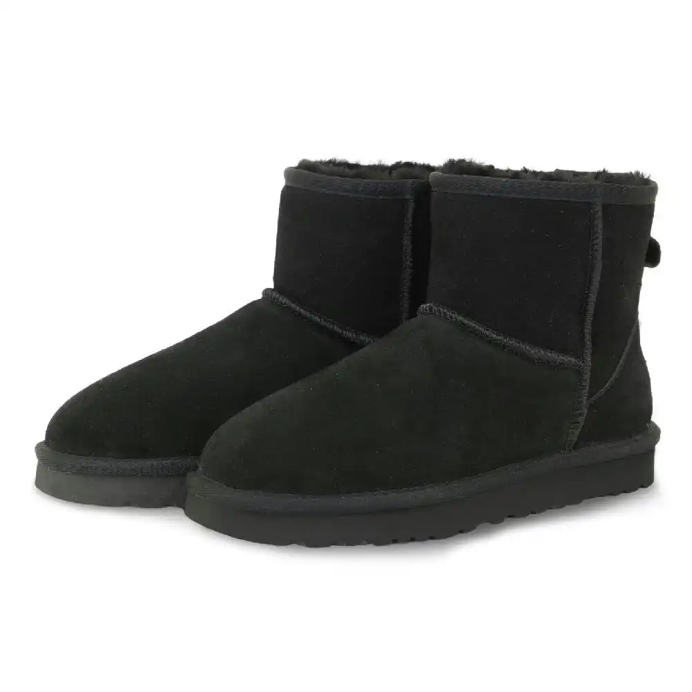 UGG Woolcomfort Classic Mini Boots Premium Australian Sheepskin Black