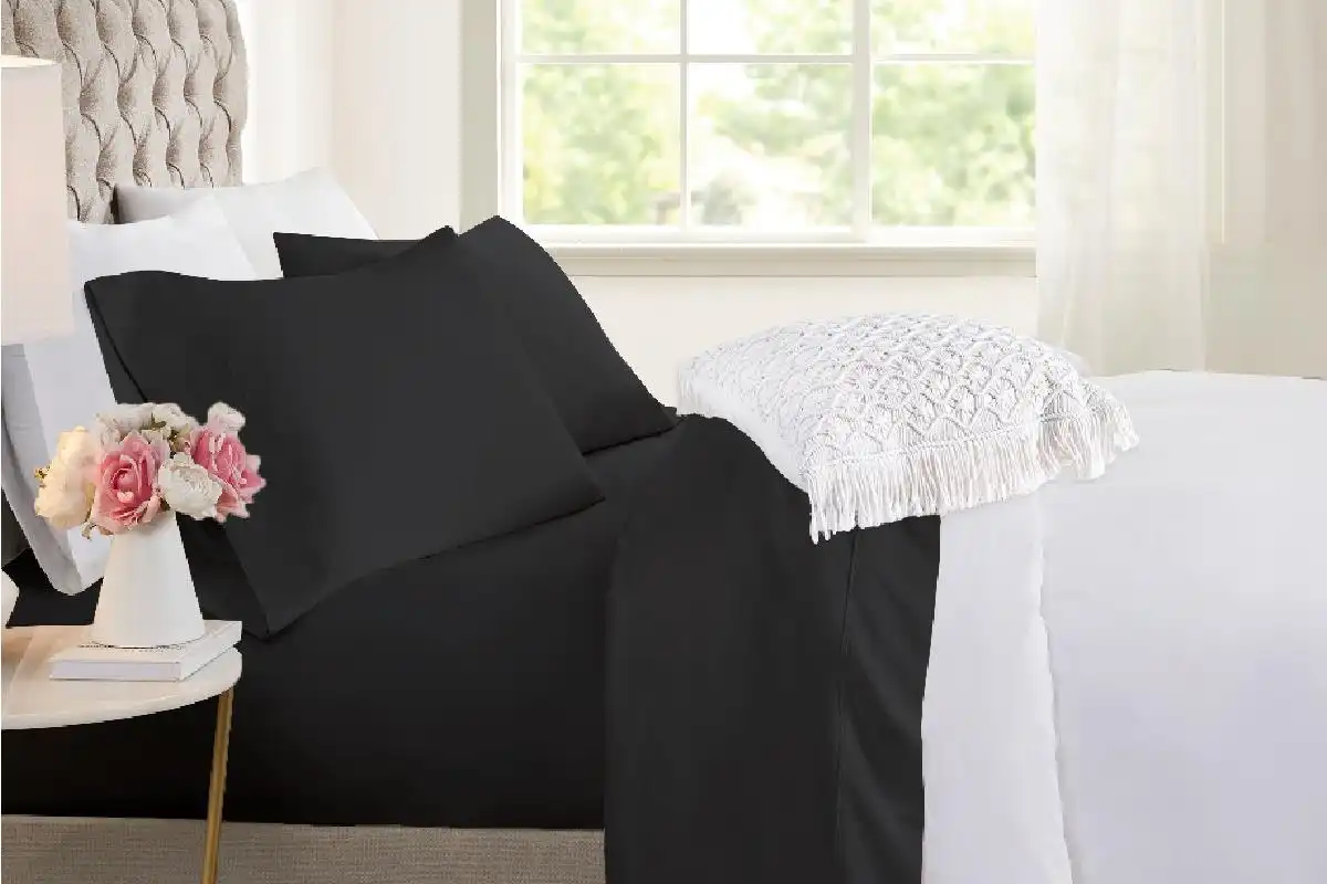 Black Color 2000TC Cooling Bamboo Sheet Set