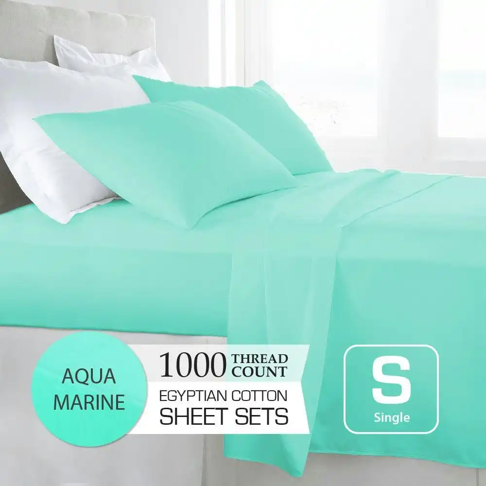 Aquamarine 1000TC Egyptian Cotton Sheet Set