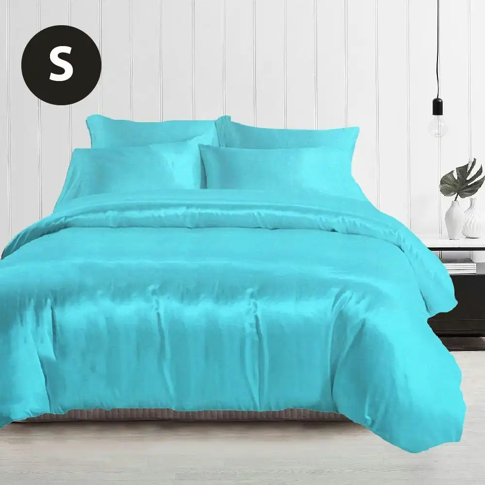 Silky Feel Quilt Cover Set-Aquamarine