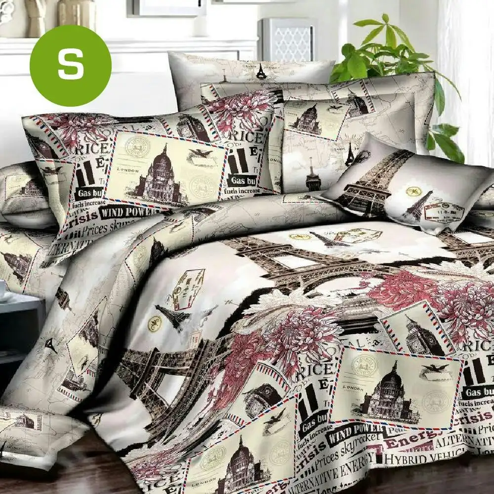 Eiffel Tower Quilt Doona Duvet Cover Set