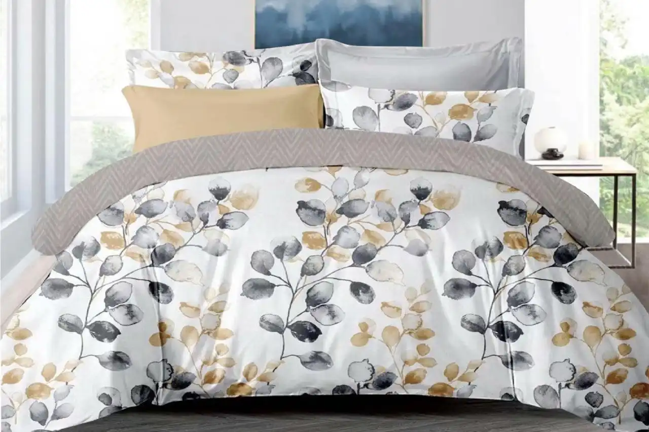 Eden Leaves Design Soft Quilt Doona Duvet/Duvet Cover PIllowcase Set