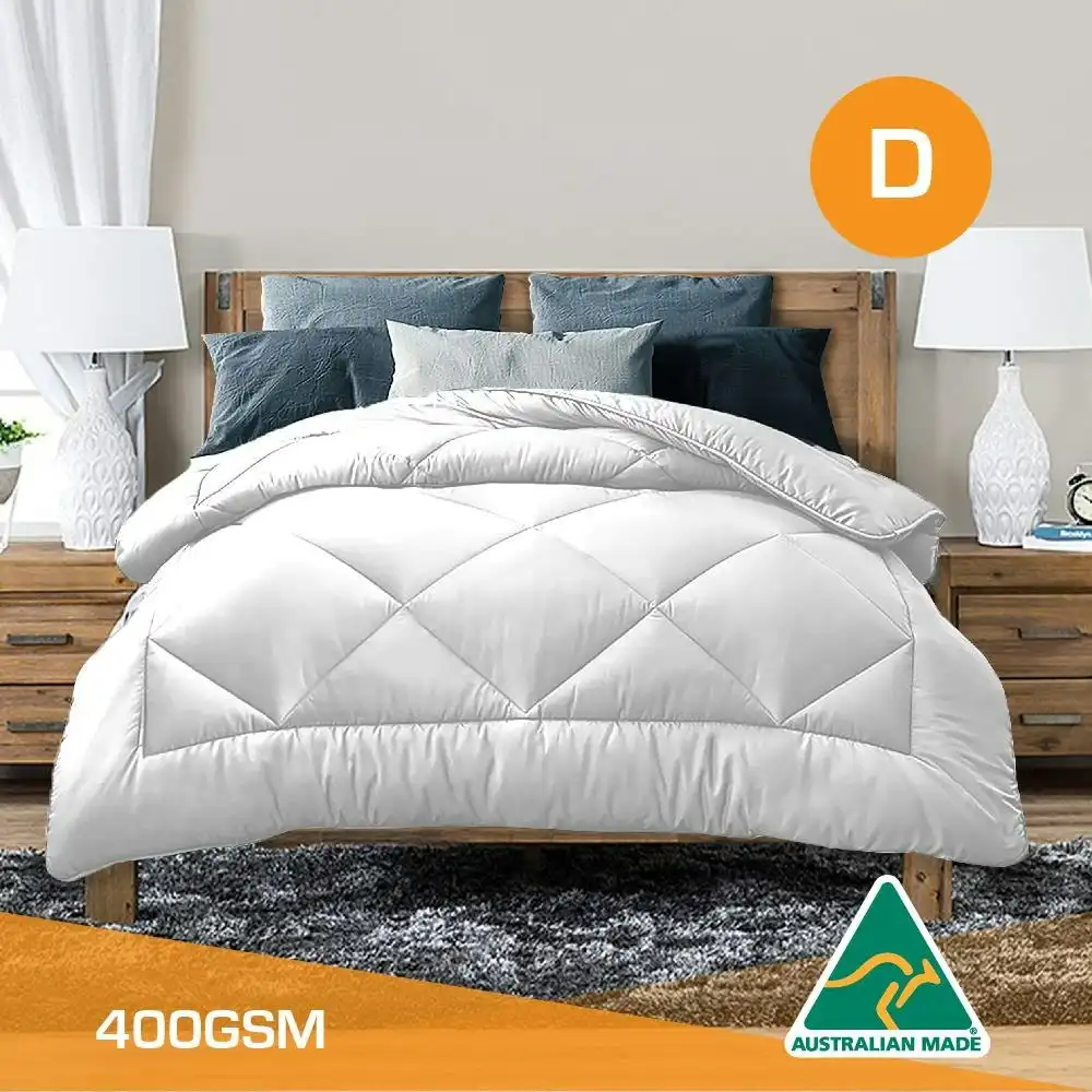 Double Size Aus Made All Season Soft Bamboo Blend Quilt White Cover