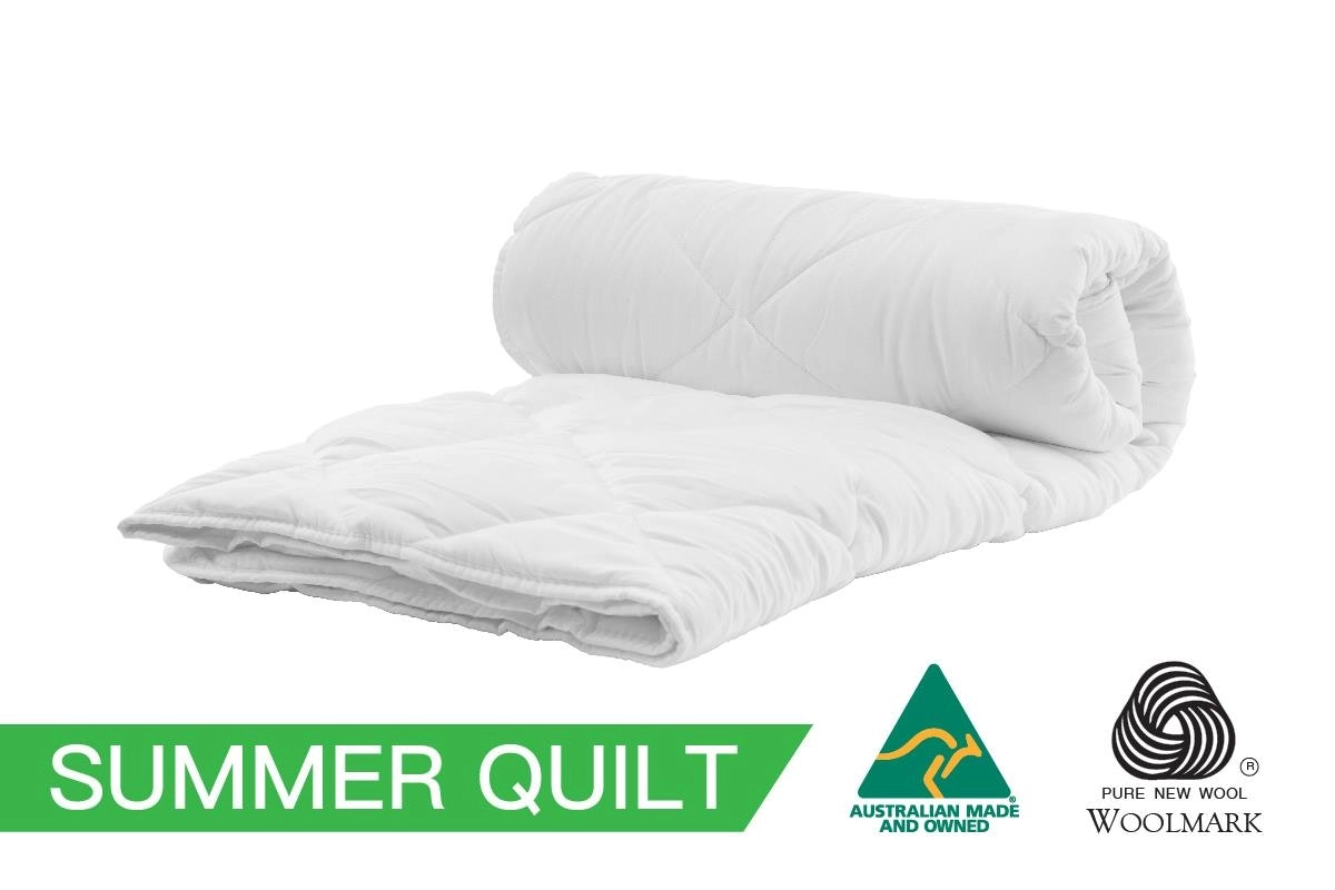 Australian Made 200GSM Summer Wool Quilt Doona Duvet