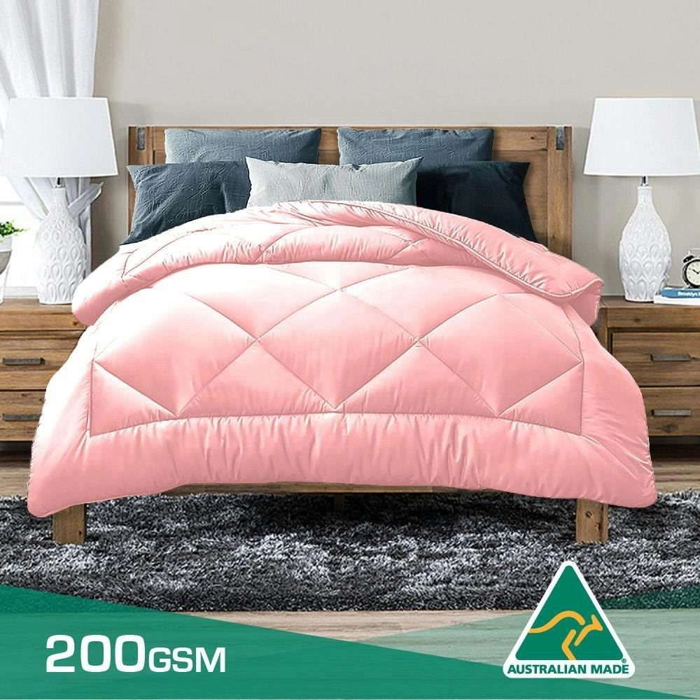 Aus Made Summer Weight Soft Bamboo Blend Quilt Blush Cover