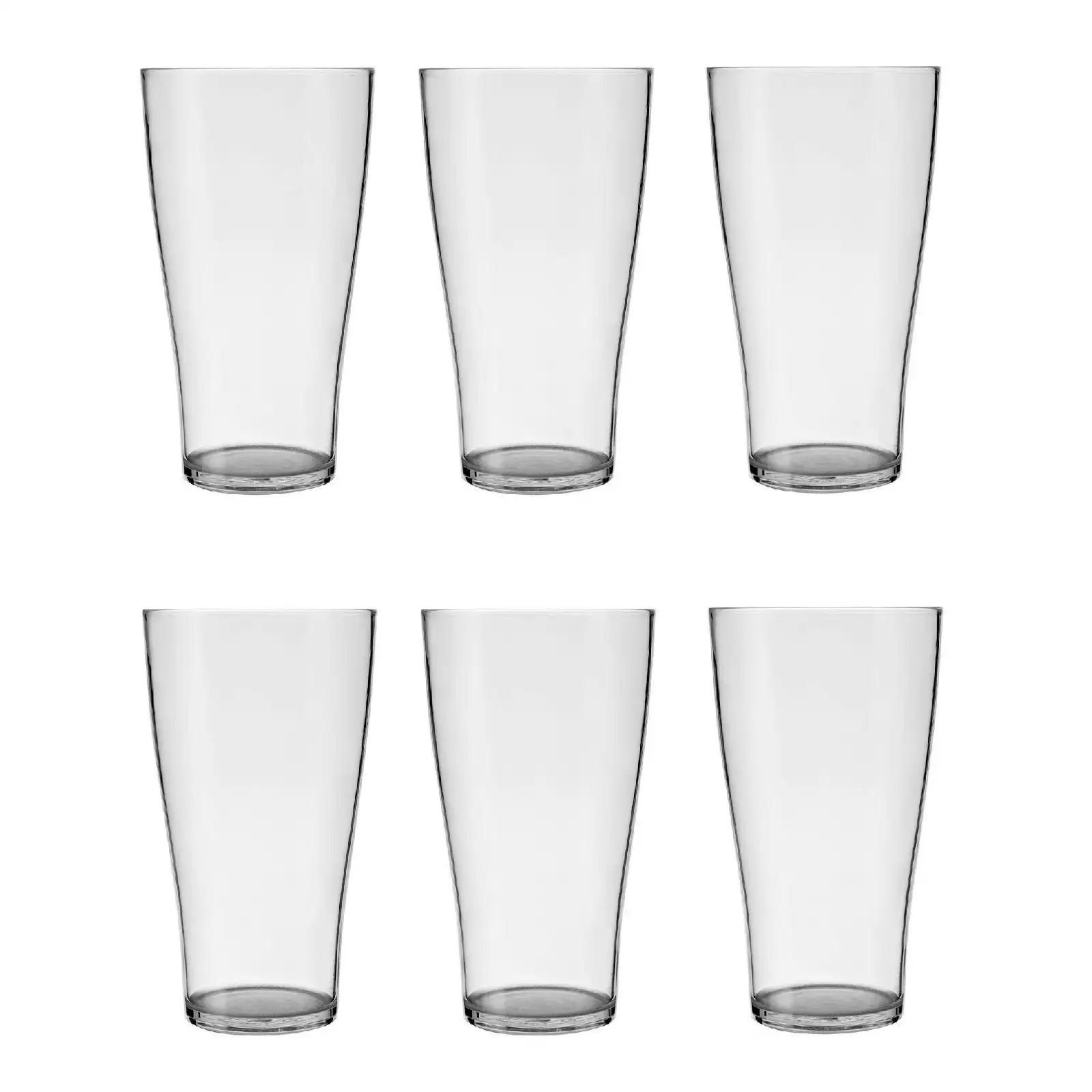 Crown POLYCARBONATE 425ml SCHOONER BEER GLASS - PACK OF 6