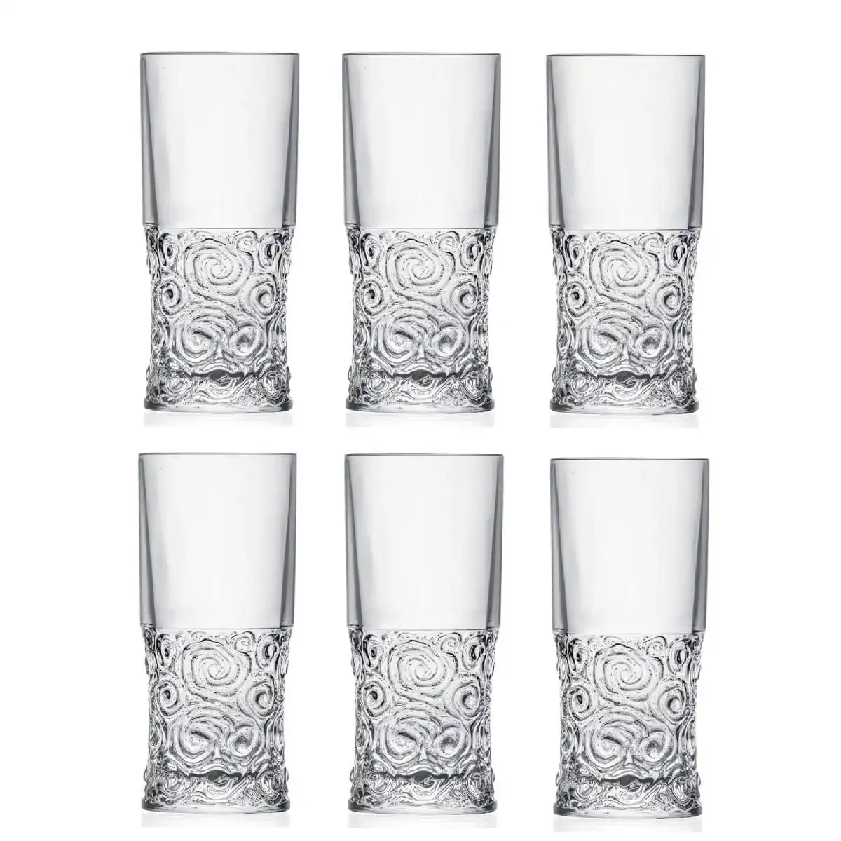 RCR MIXOLOGY SOUL HIGHBALL CRYSTAL TUMBLERS SET 6 - 350ml