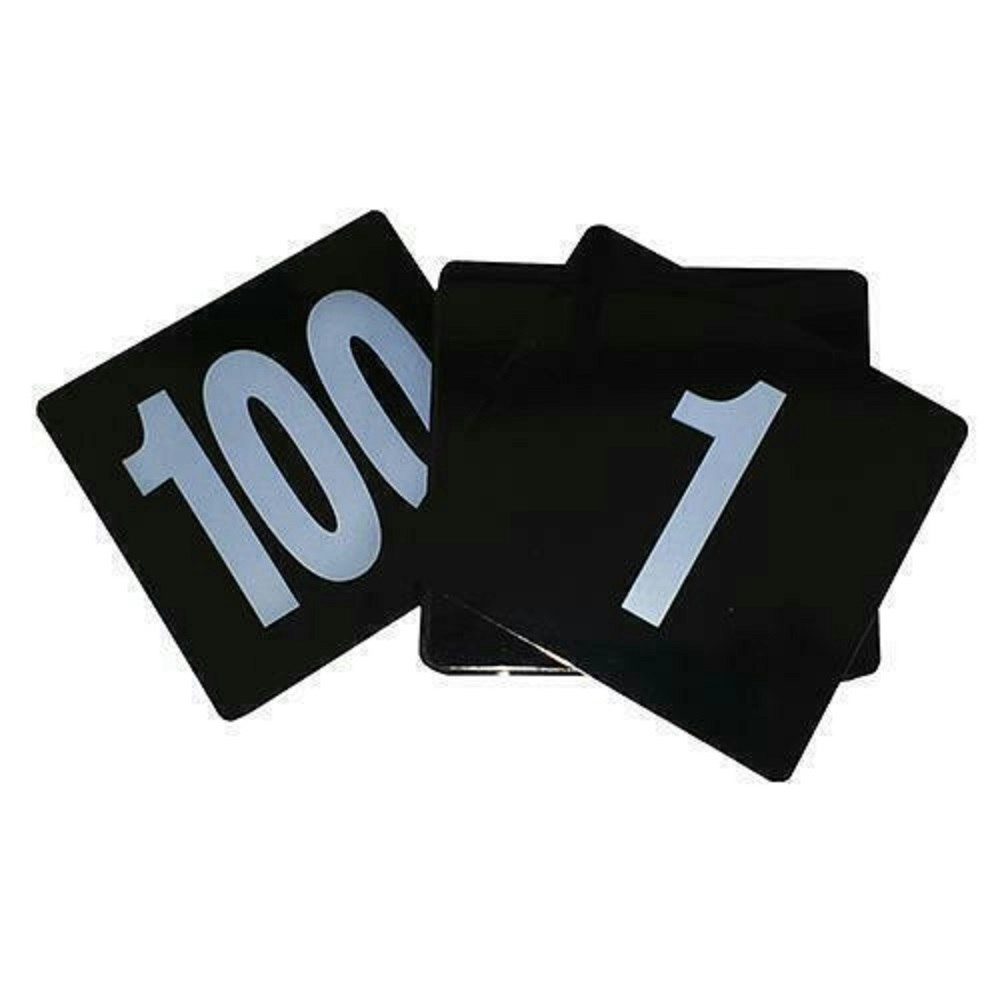 Trenton Table Numbers   Silver Numbers On Black