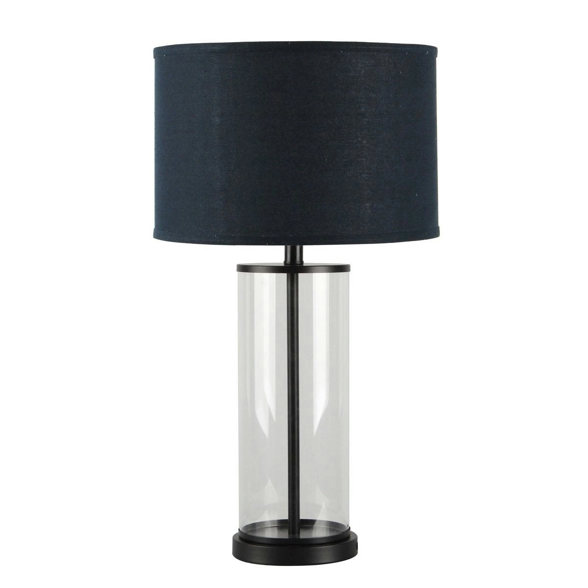 Left Bank Table Lamp - Black w Navy Shade