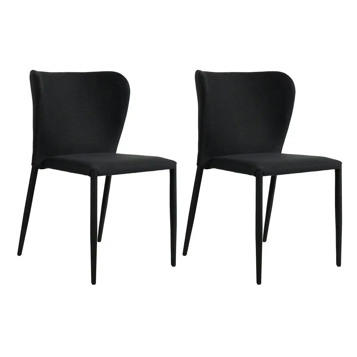 Foley Dining Chair Set of 2 - Black with Fabric Legs