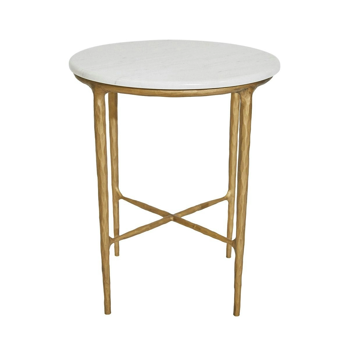 Heston Marble Round Side Table - Brass