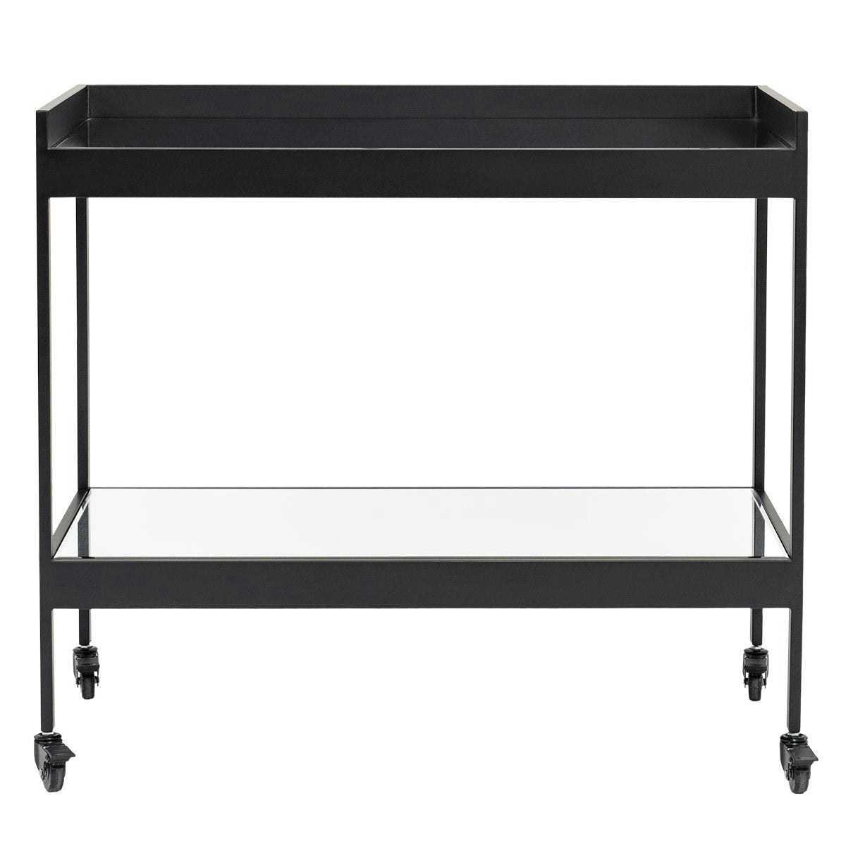 Fenton Mirrored Bar Cart - Black