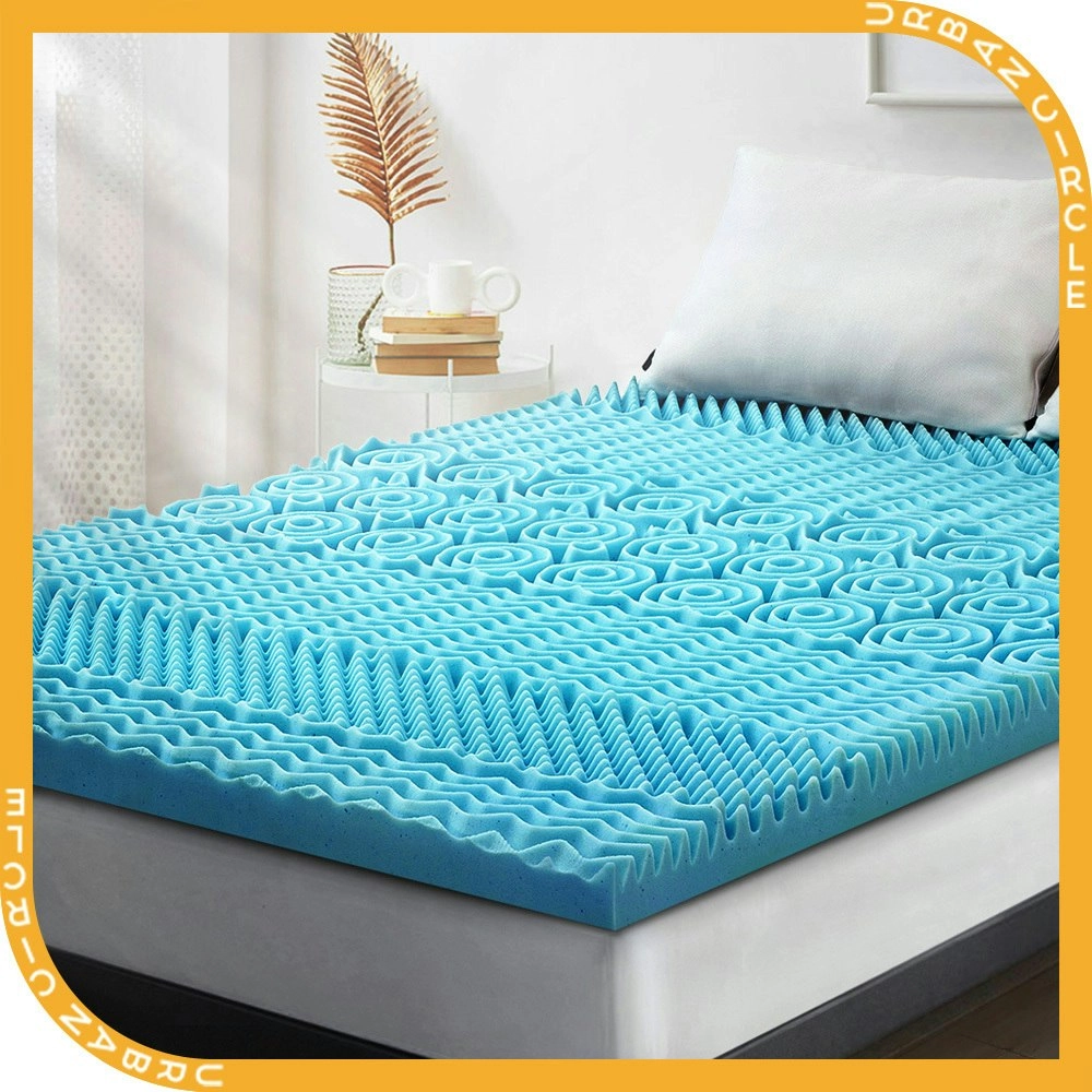 Mona Bedding Memory Foam Mattress Topper Cool Gel Bed w/Bamboo Cover Underlay 5CM 7-Zone Double D