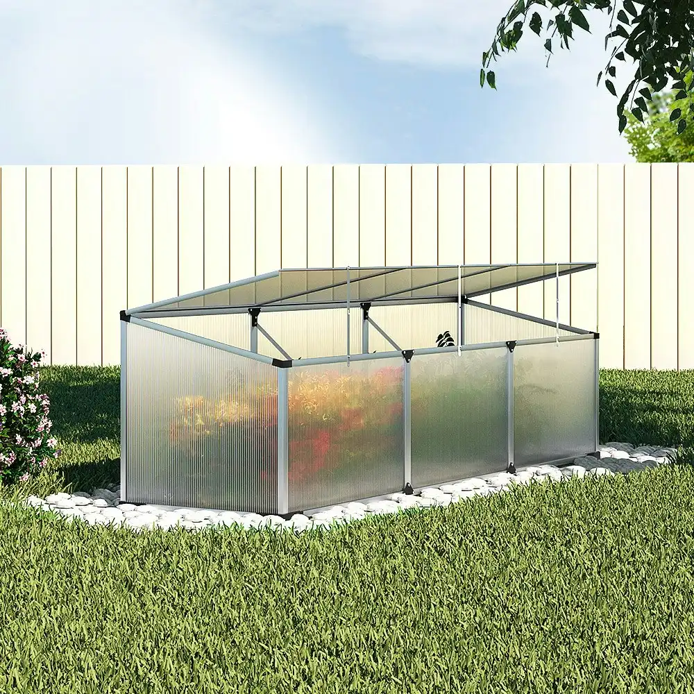 Greenfingers Greenhouse 180x50x50CM Cold Frame Plant Grow Aluminium Polycarbonate Green House