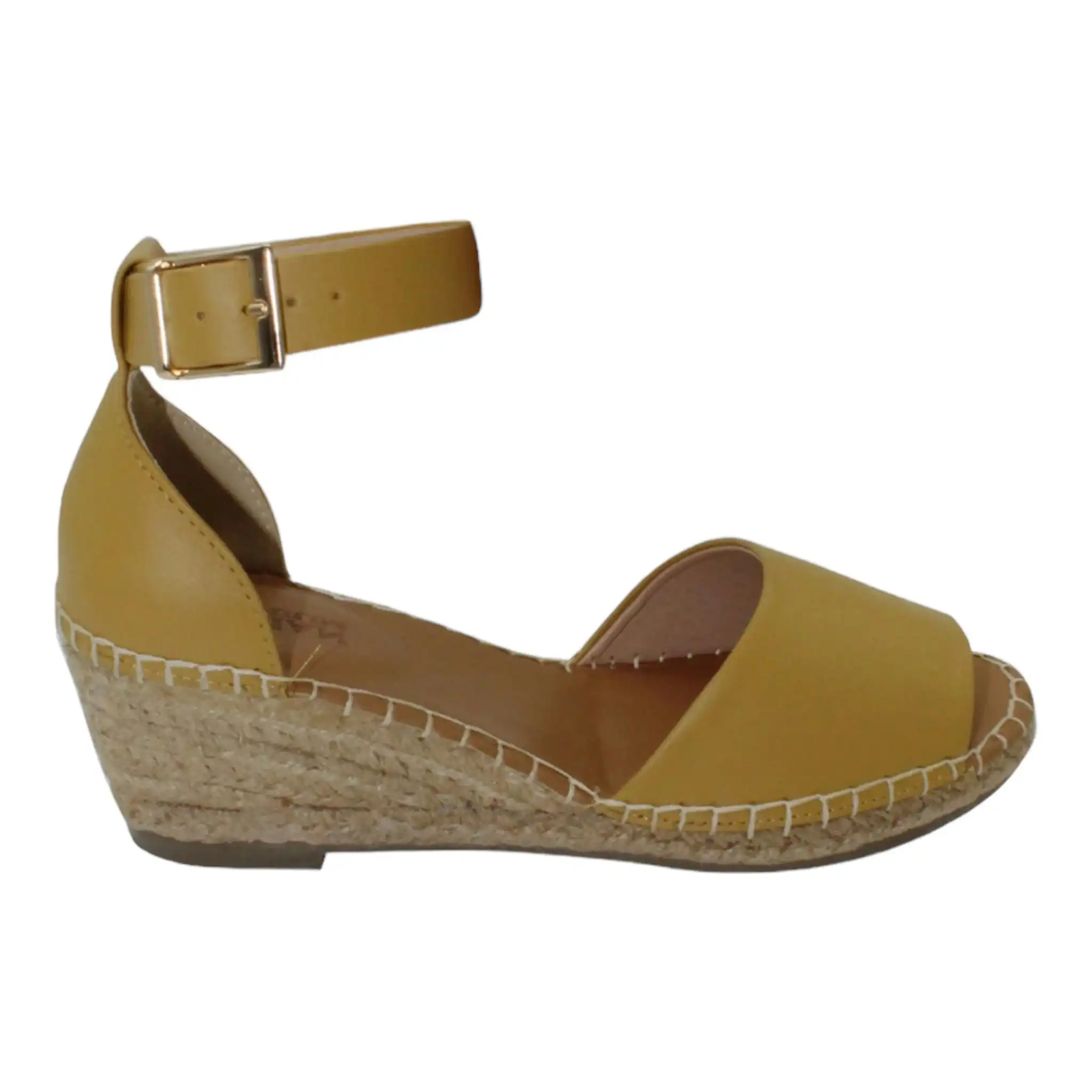 Helen Leather Espadrille Mustard