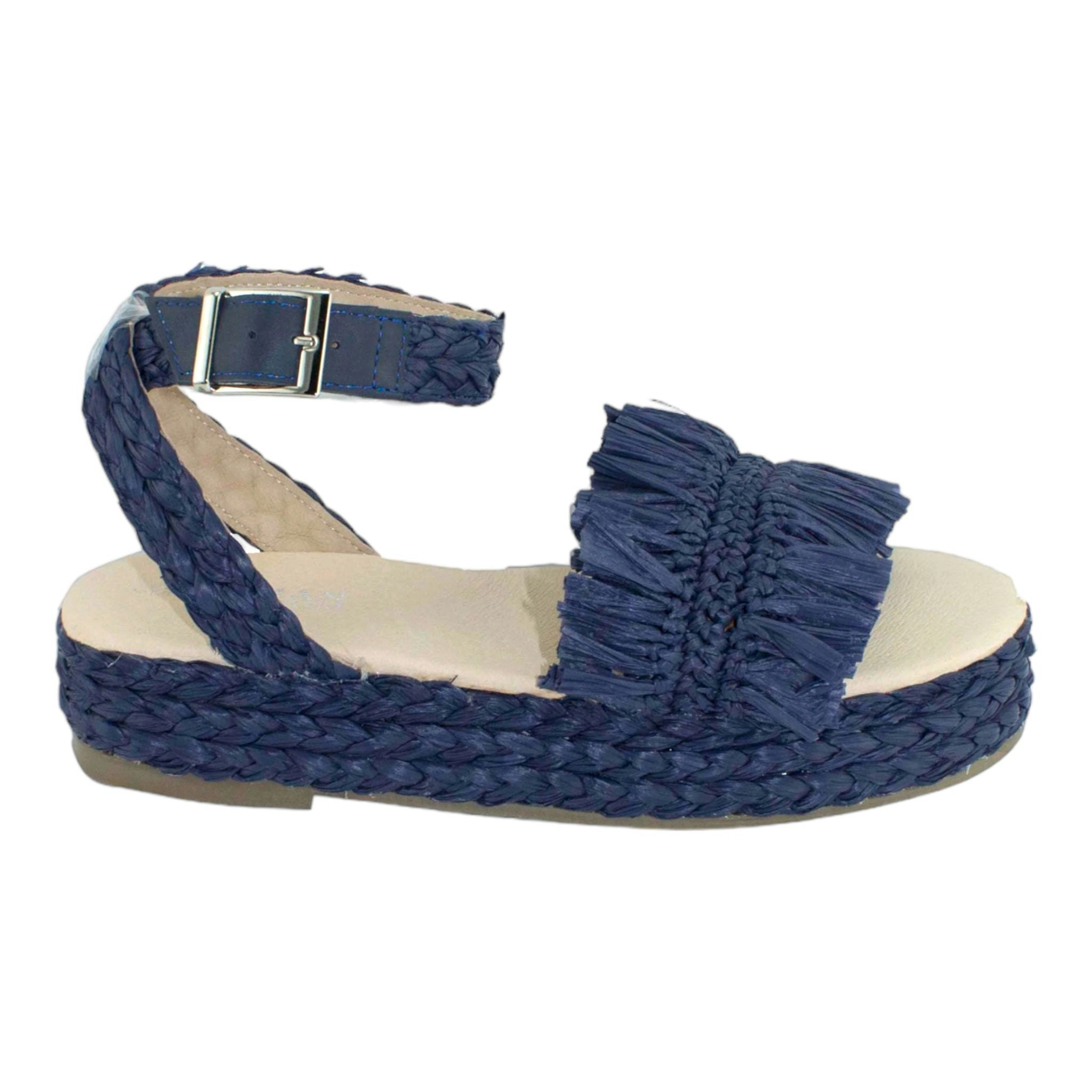 Rosewood Raffia Sandal Navy