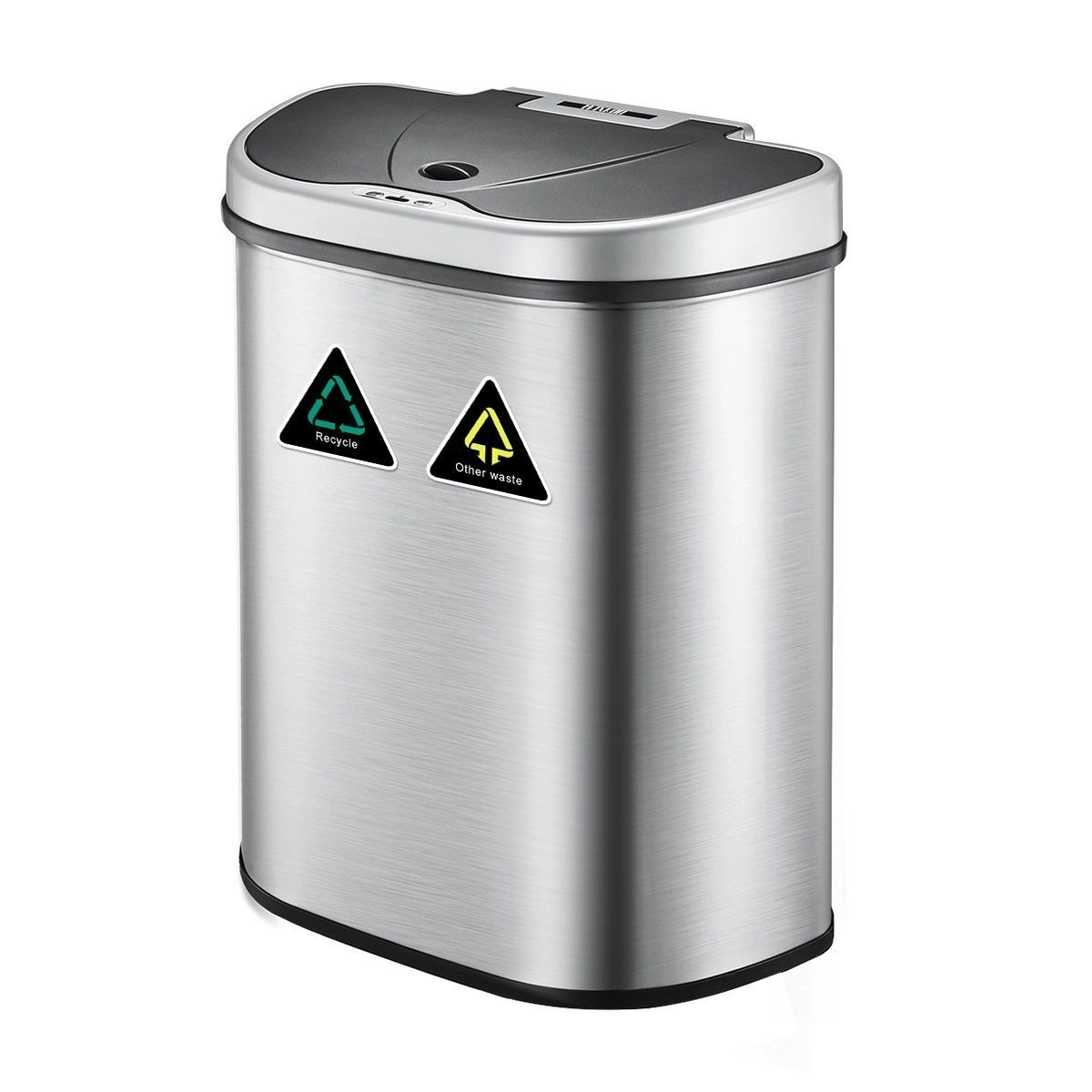 Maxkon Sensor Rubbish Bin 70L Motion Dual Kitchen Waste Can Auto Recycle Bin