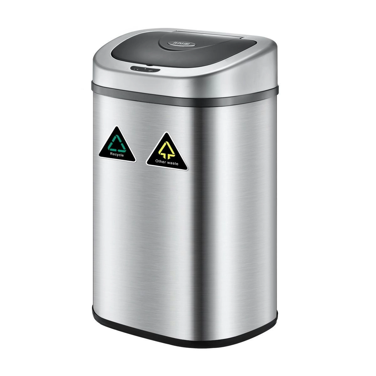 Maxkon 80L Dual Sensor Rubbish Bin Recycle Automatic Garbage Kitchen Waste Trash Can Stainless Steel