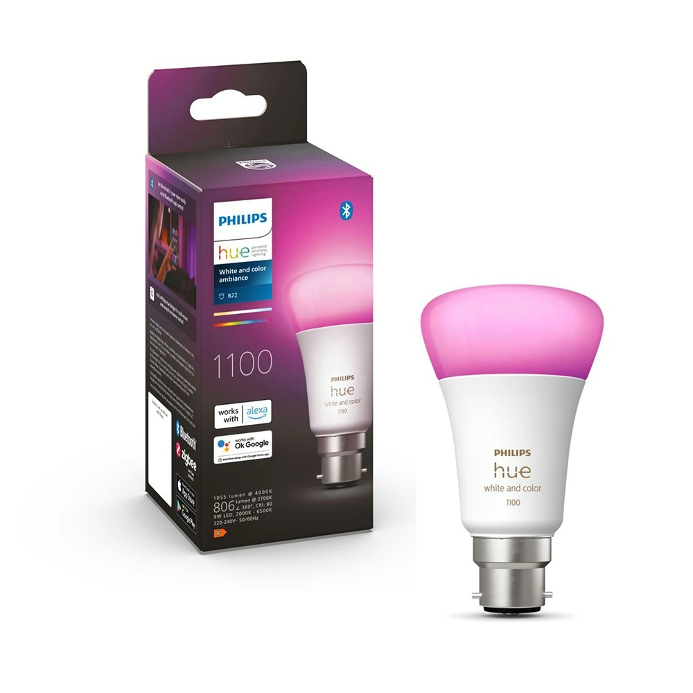 Philips Hue White/Colour Ambiance Light Globes/Bulbs 11W A60 B22 w /Bluetooth