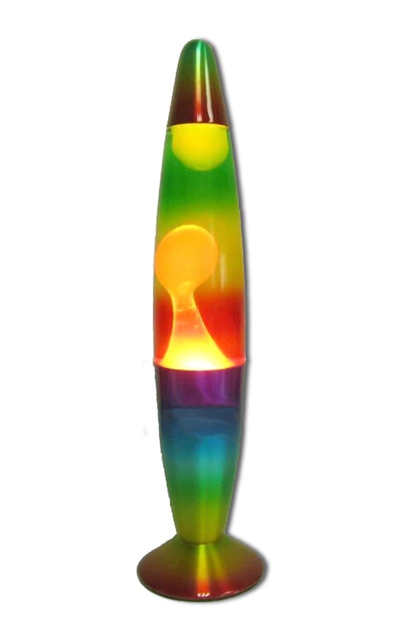 Rainbow Novelty Liquid Lava Lamp Wax Retro Night Light Up Home Decor Set 42cm