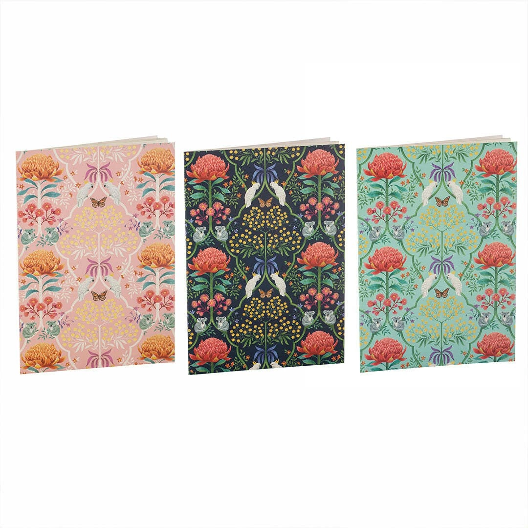 3PK Ashdene Matilda Floral A6 Soft Cover Writing Notebook Stationery Art/Craft