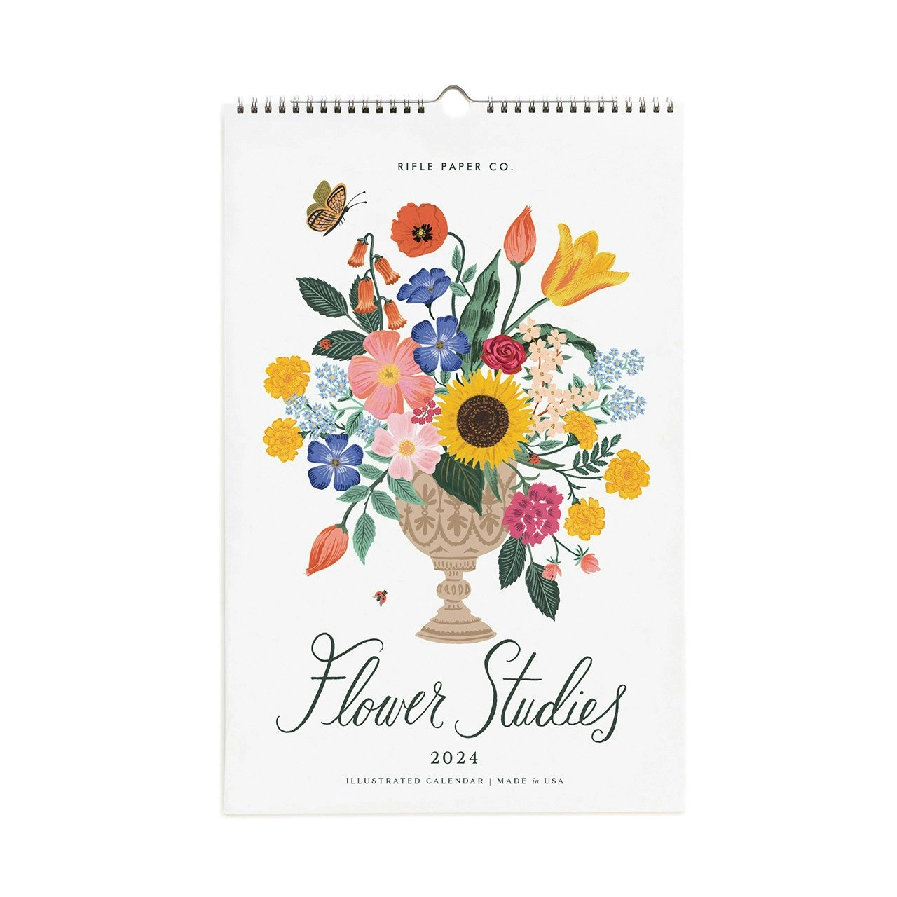 Rifle Paper Co 2024 28x43cm Warm White Text Paper Flower Studies Wall Calendar