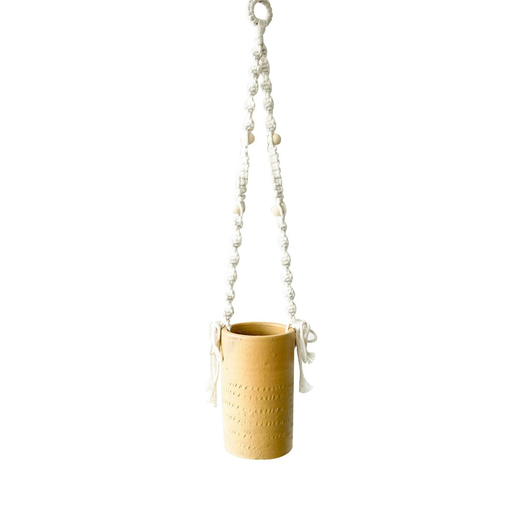 Rayell Large Lacey Hanging Pot/Planter Home Decor/Display Mustard 10x18.5x10cm